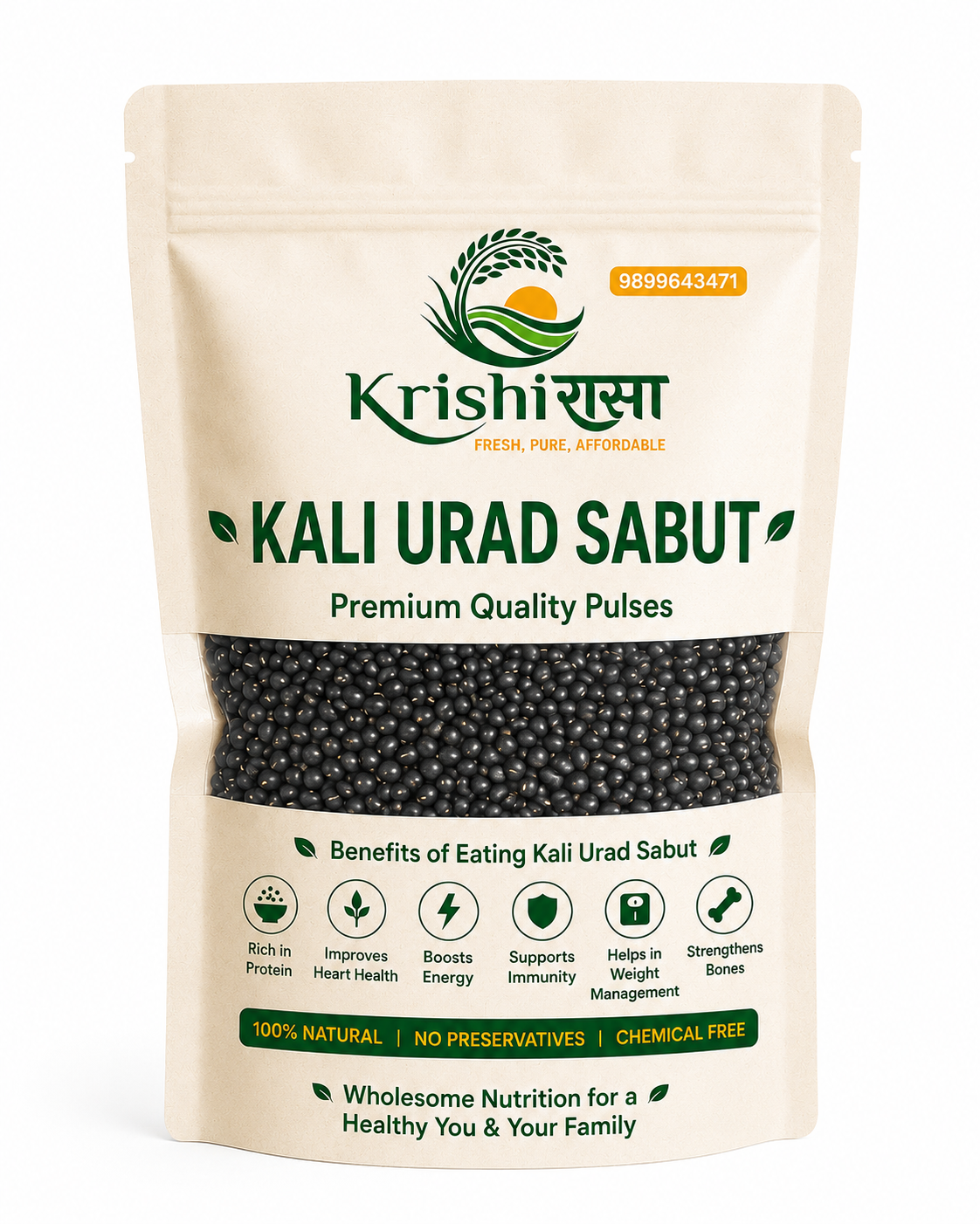 Premium Natural Kali Urad Sabut – Fresh, Unpolished & Protein-Rich