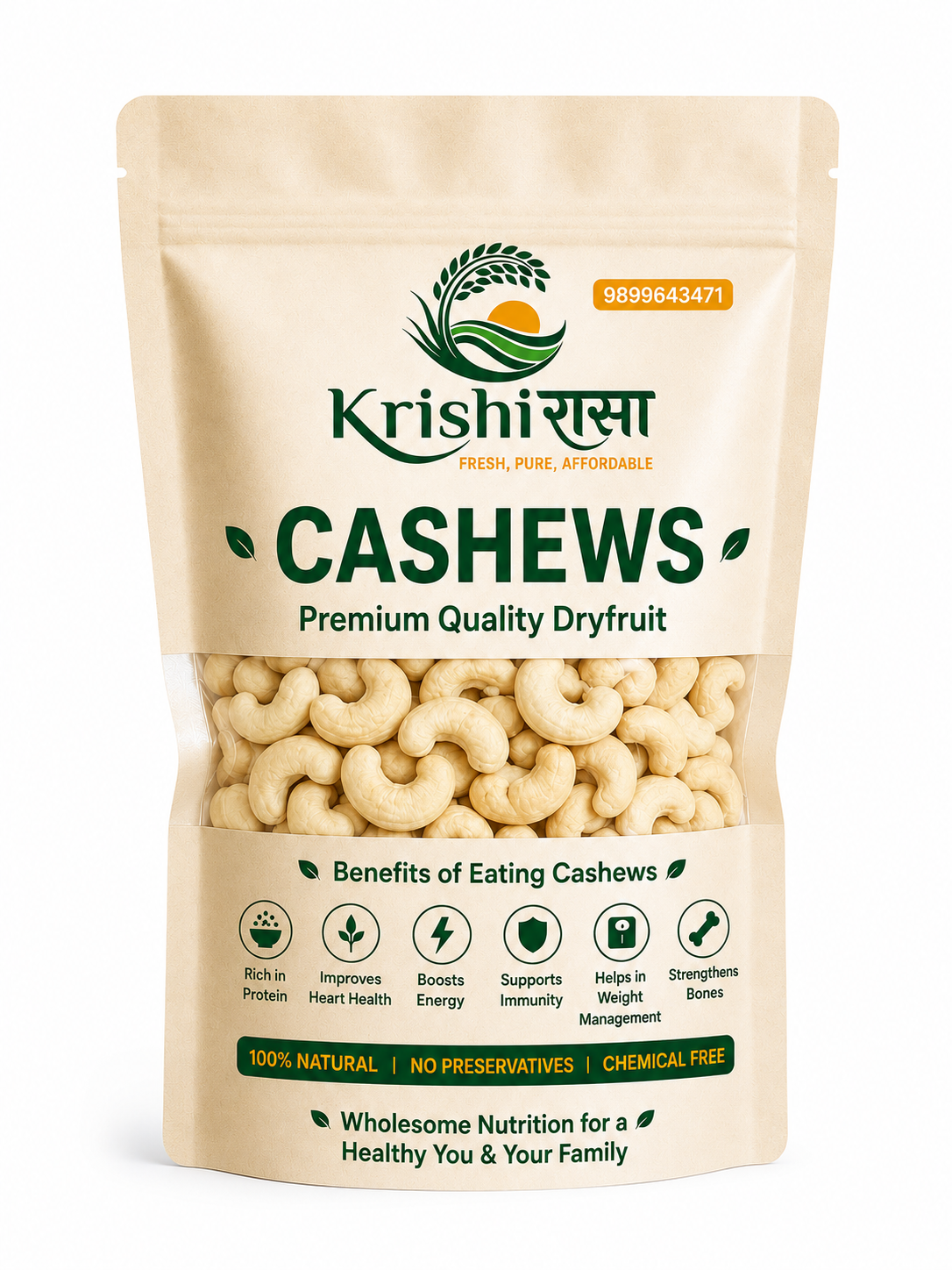 Premium Natural Cashews (Kaju) – Crunchy, Creamy & Nutrient-Rich