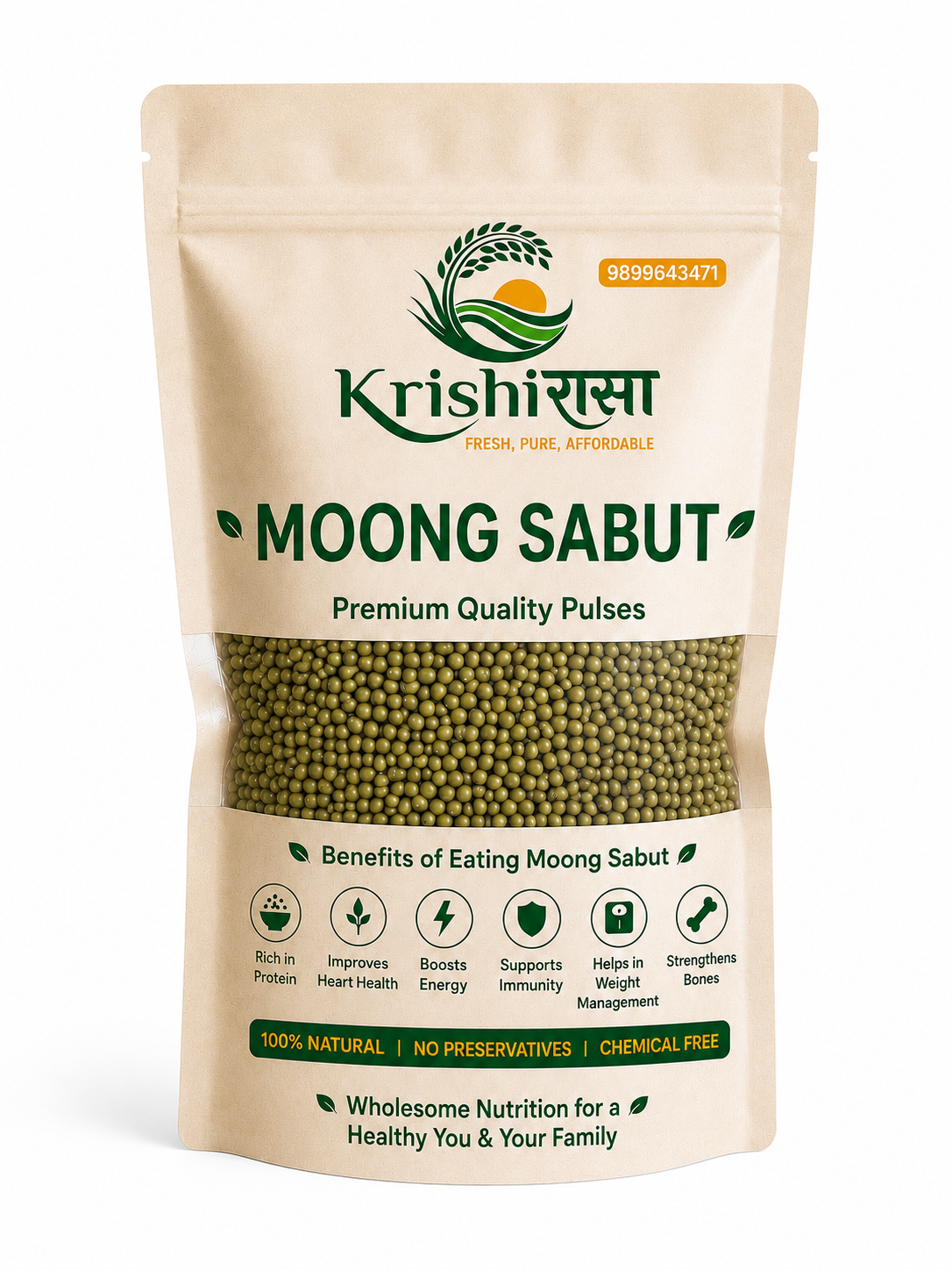 Premium Natural Moong Sabut (Whole Green Gram) – Fresh, Unpolished & Protein-Rich