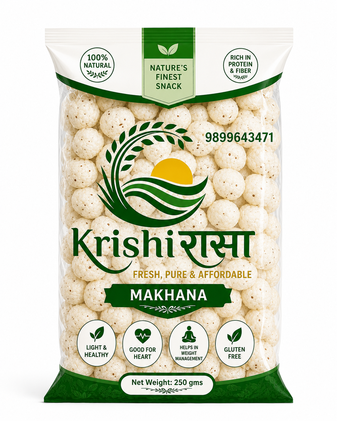 Premium Natural Makhana (Fox Nuts) – Light, Crunchy & Nutrient-Rich